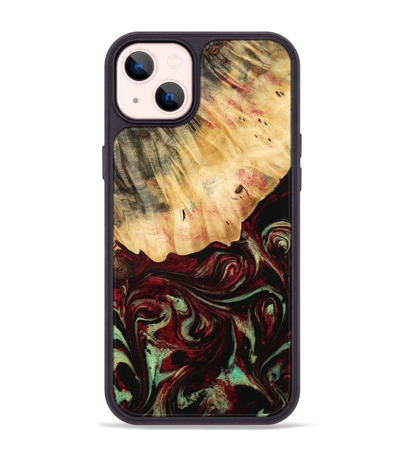 iPhone 14 Plus Wood Phone Case - Daquan (Red, 775686)