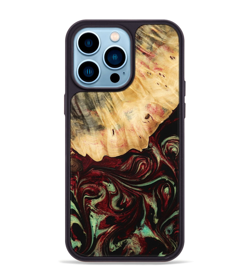 iPhone 14 Pro Max Wood Phone Case - Daquan (Red, 775686)