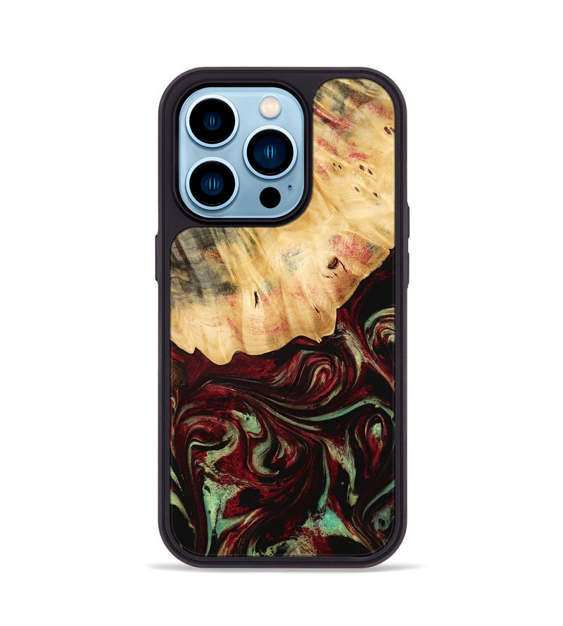 iPhone 14 Pro Wood Phone Case - Daquan (Red, 775686)