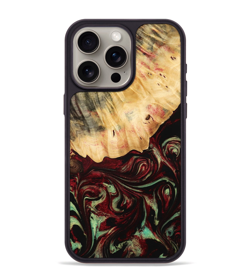 iPhone 15 Pro Max Wood Phone Case - Daquan (Red, 775686)