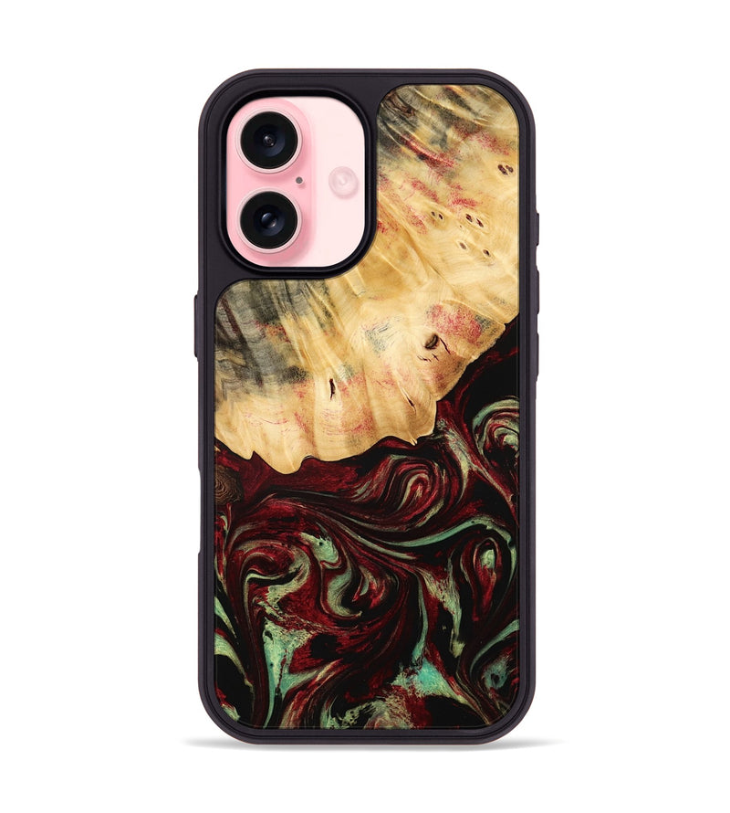 iPhone 16 Wood Phone Case - Daquan (Red, 775686)