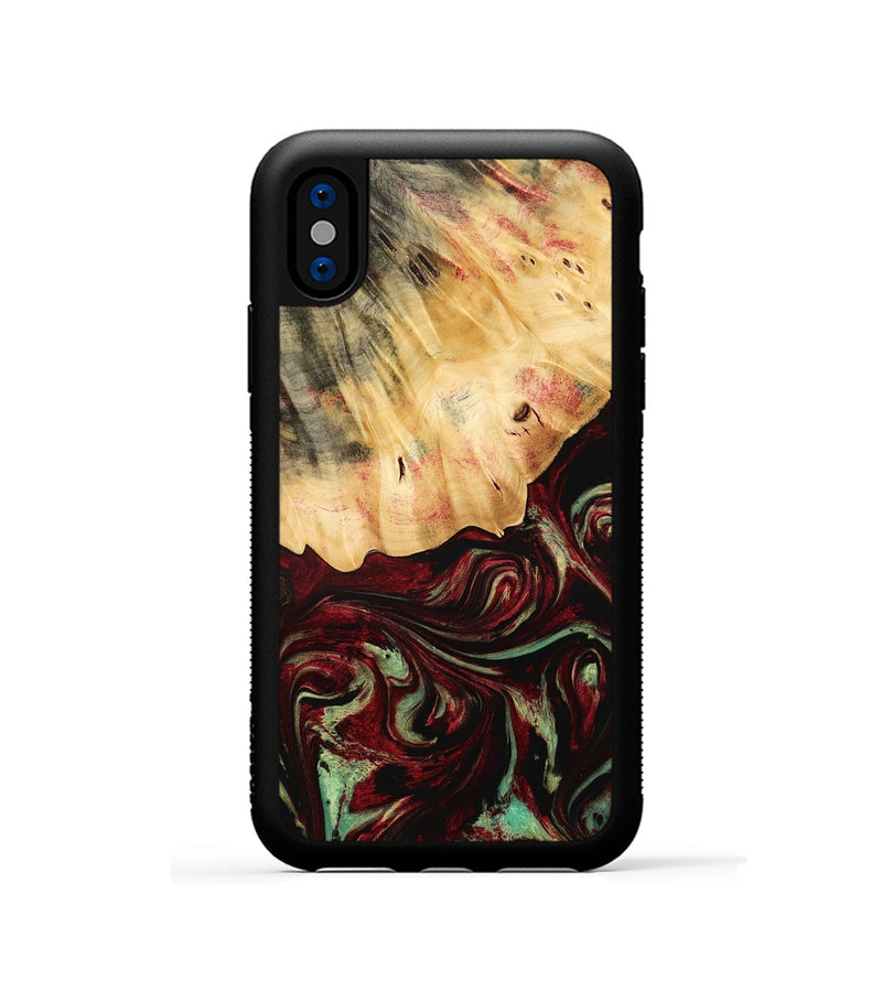iPhone Xs Wood Phone Case - Daquan (Red, 775686)
