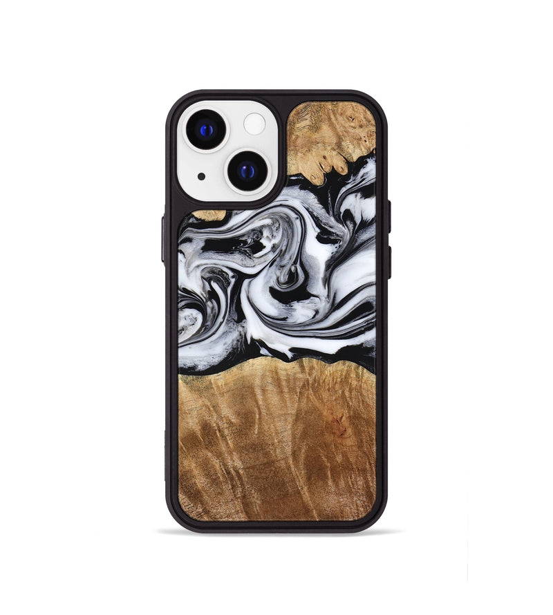 iPhone 13 mini Wood Phone Case - Sunny (Black & White, 775992)