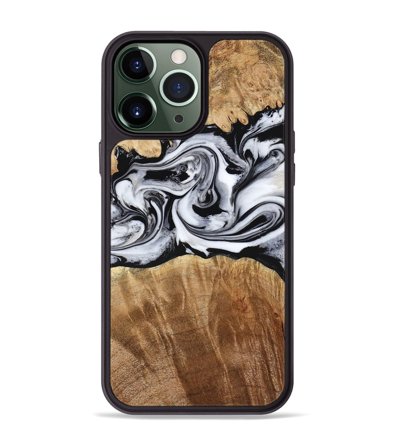 iPhone 13 Pro Max Wood Phone Case - Sunny (Black & White, 775992)