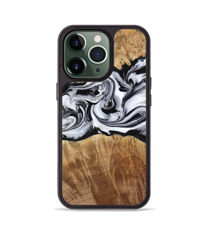 iPhone 13 Pro Wood Phone Case - Sunny (Black & White, 775992)