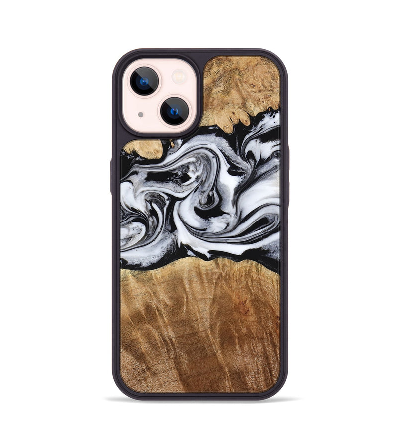 iPhone 14 Wood Phone Case - Sunny (Black & White, 775992)