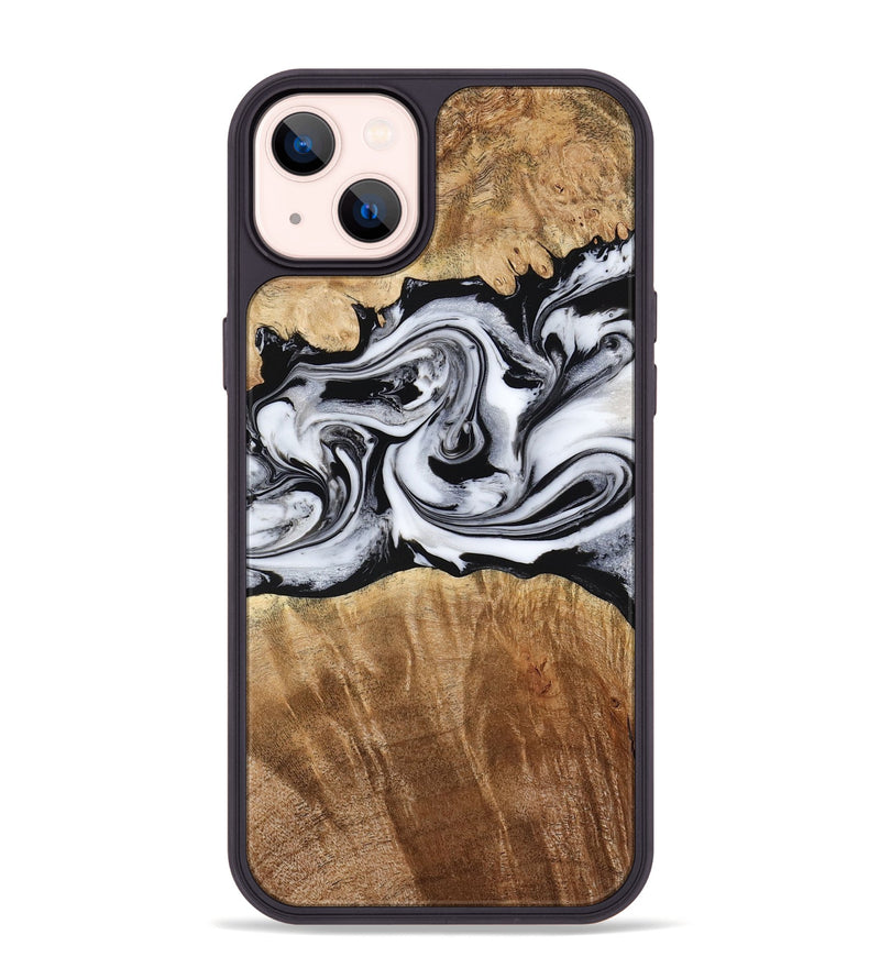 iPhone 14 Plus Wood Phone Case - Sunny (Black & White, 775992)