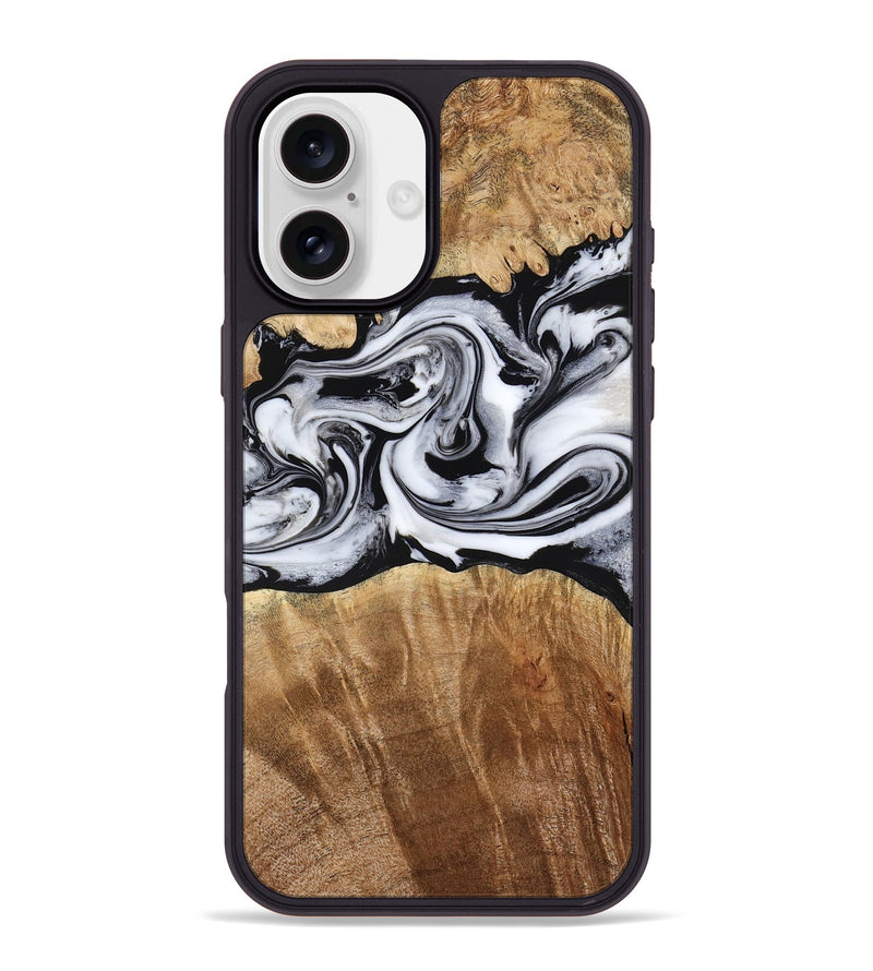 iPhone 16 Plus Wood Phone Case - Sunny (Black & White, 775992)