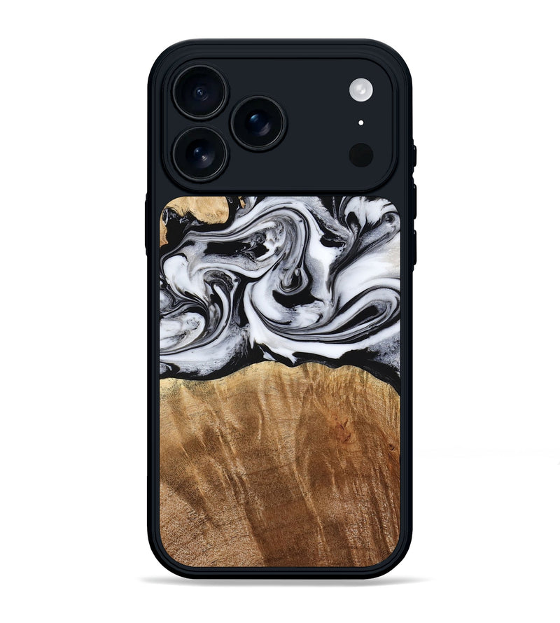 iPhone 17 Pro Max Wood Phone Case - Sunny (Black & White, 775992)