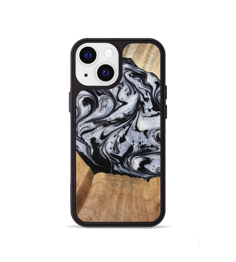 iPhone 13 mini Wood Phone Case - Felipe (Black & White, 776238)