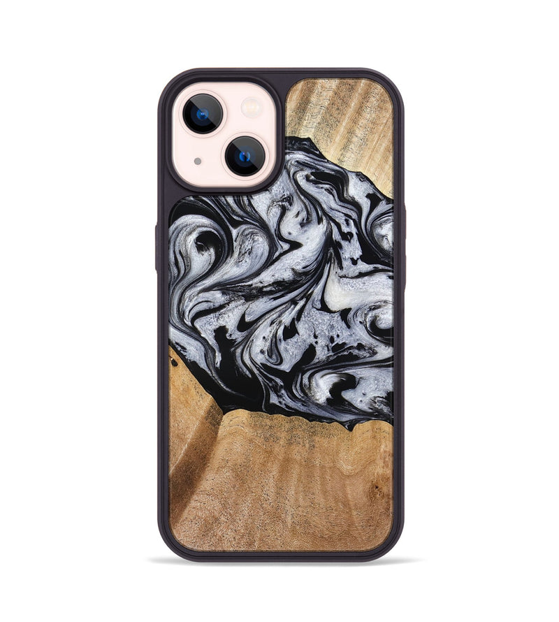 iPhone 14 Wood Phone Case - Felipe (Black & White, 776238)