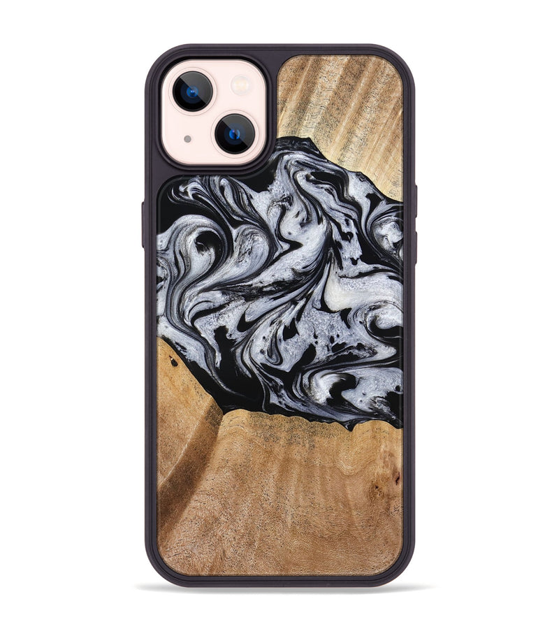 iPhone 14 Plus Wood Phone Case - Felipe (Black & White, 776238)