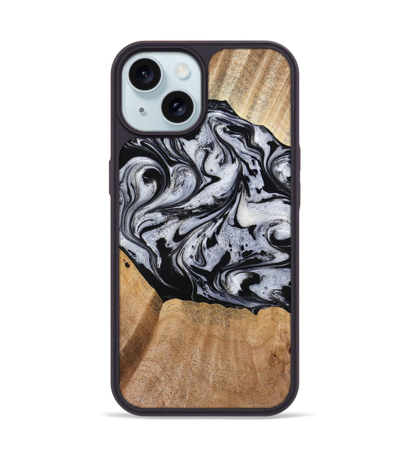 iPhone 15 Wood Phone Case - Felipe (Black & White, 776238)