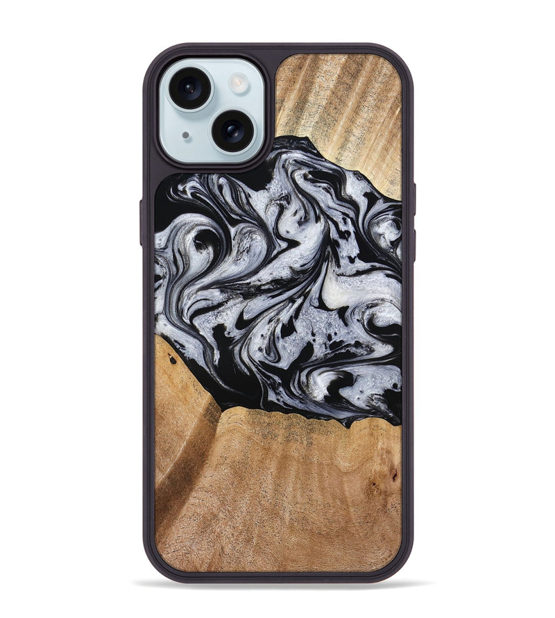iPhone 15 Plus Wood Phone Case - Felipe (Black & White, 776238)
