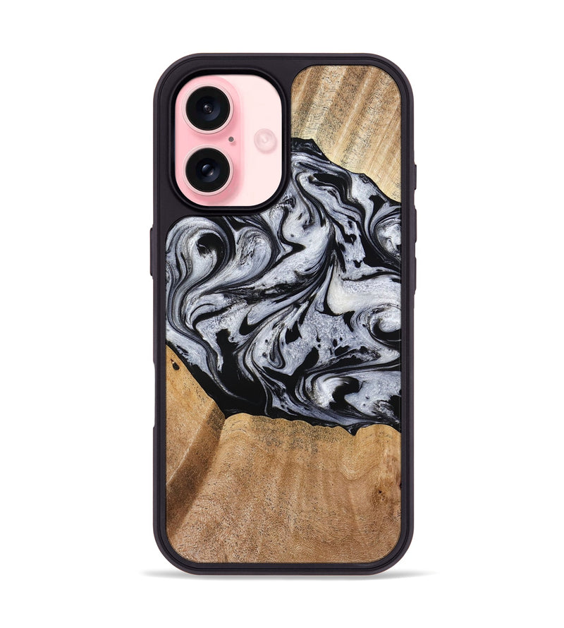 iPhone 16 Wood Phone Case - Felipe (Black & White, 776238)