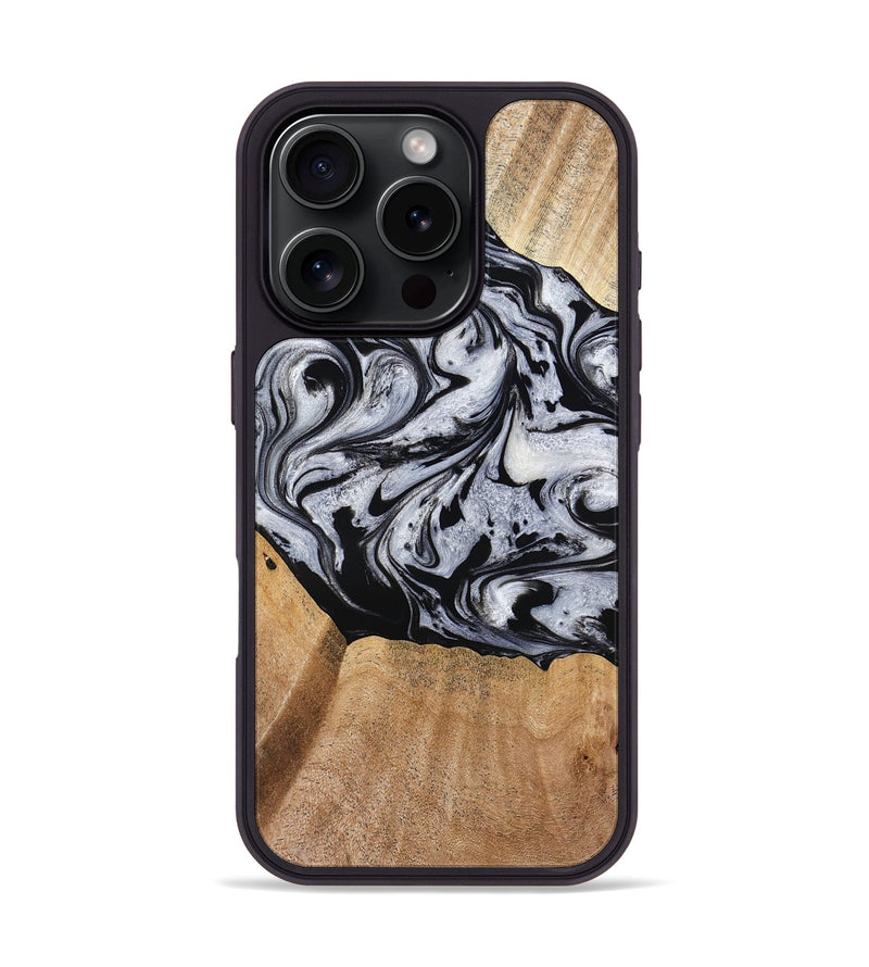 iPhone 16 Pro Wood Phone Case - Felipe (Black & White, 776238)