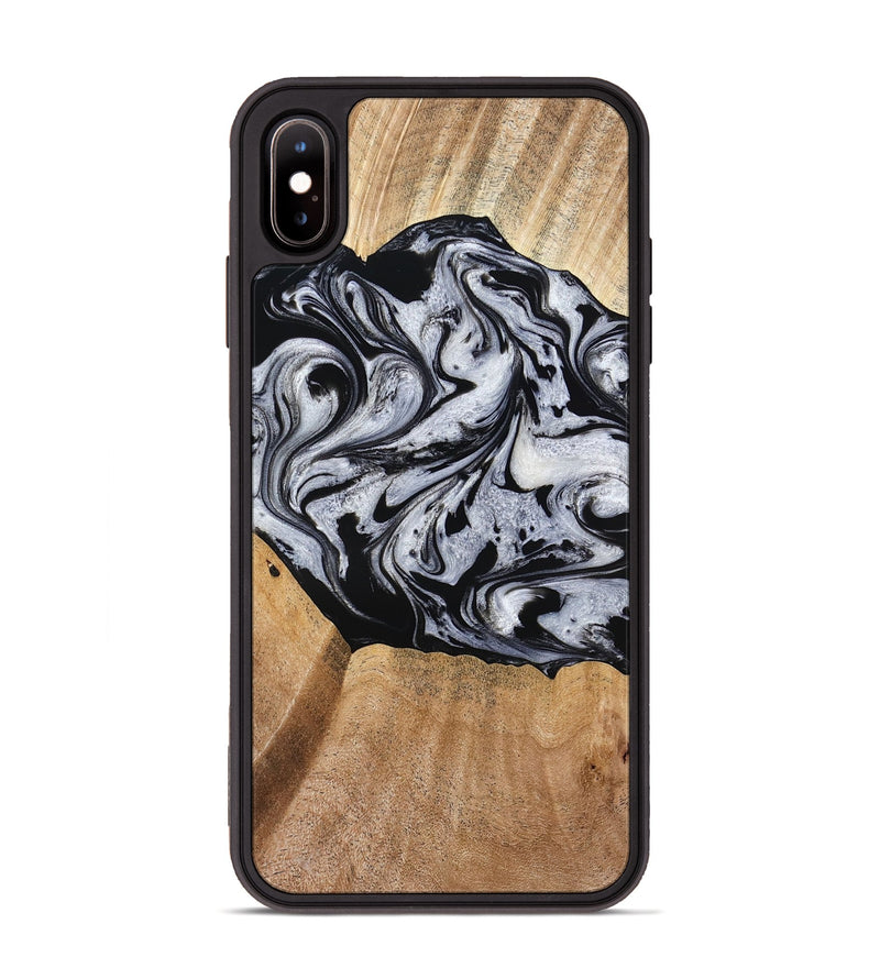 iPhone Xs Max Wood Phone Case - Felipe (Black & White, 776238)