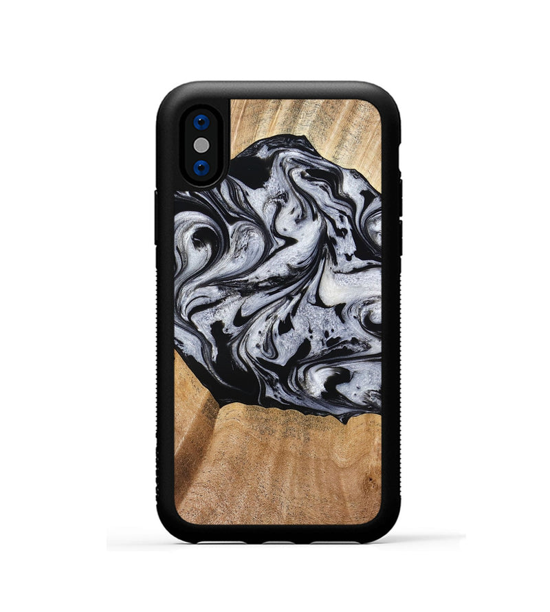 iPhone Xs Wood Phone Case - Felipe (Black & White, 776238)
