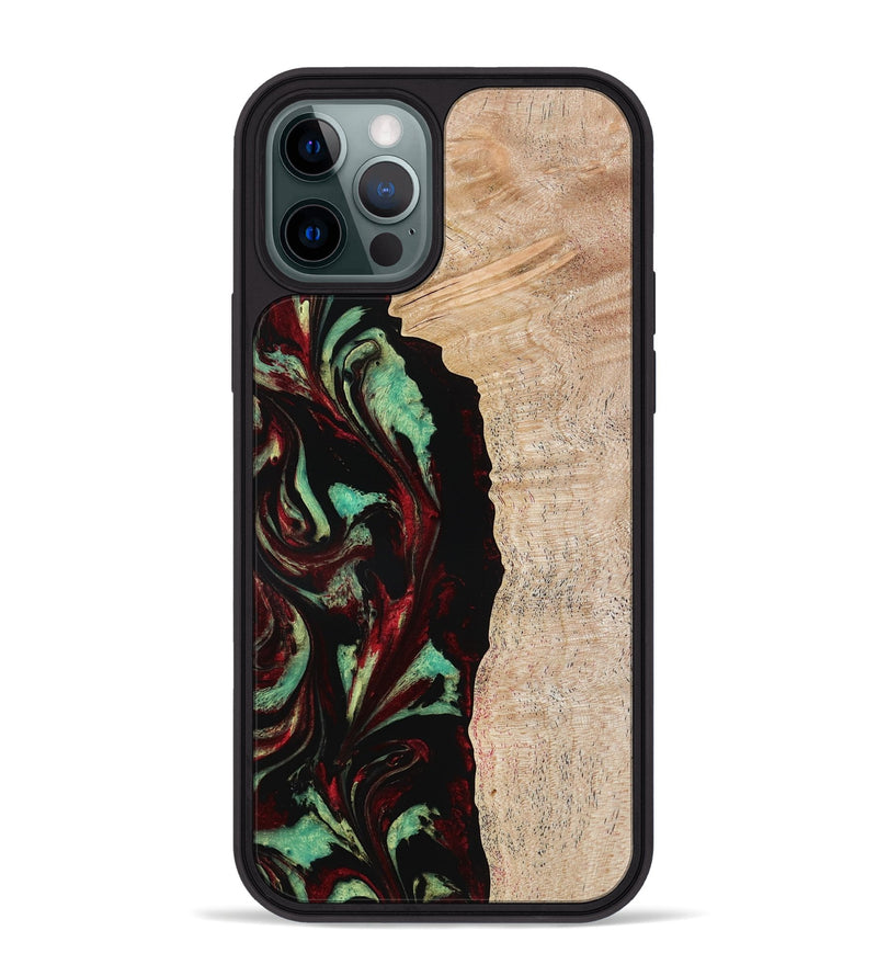 iPhone 12 Pro Max Wood Phone Case - Myla (Red, 776240)