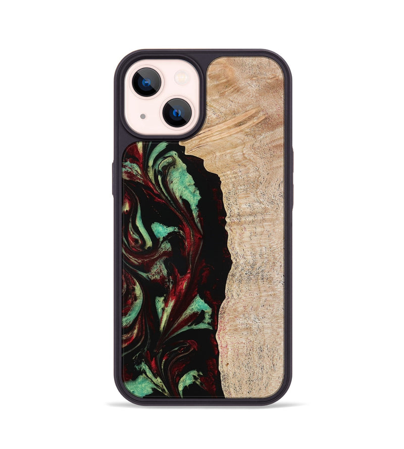 iPhone 14 Wood Phone Case - Myla (Red, 776240)