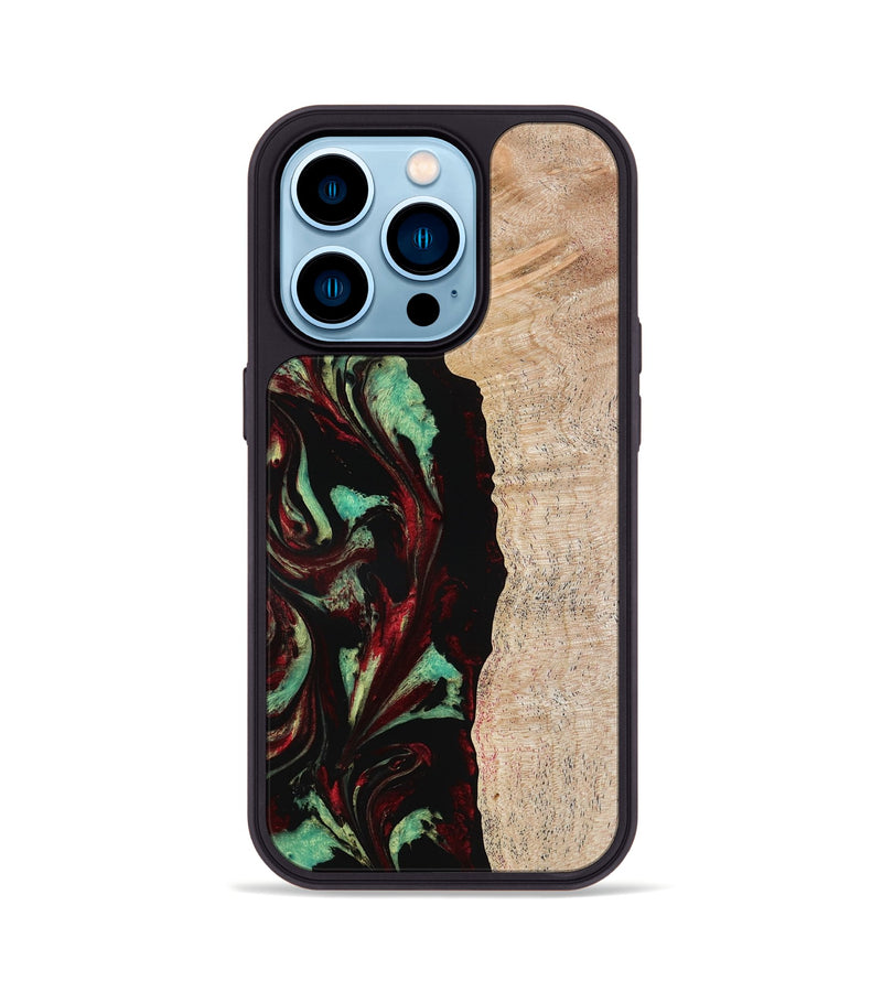 iPhone 14 Pro Wood Phone Case - Myla (Red, 776240)