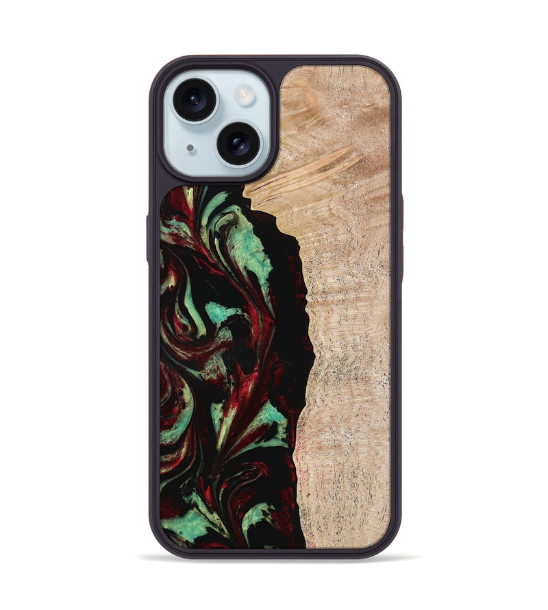 iPhone 15 Wood Phone Case - Myla (Red, 776240)