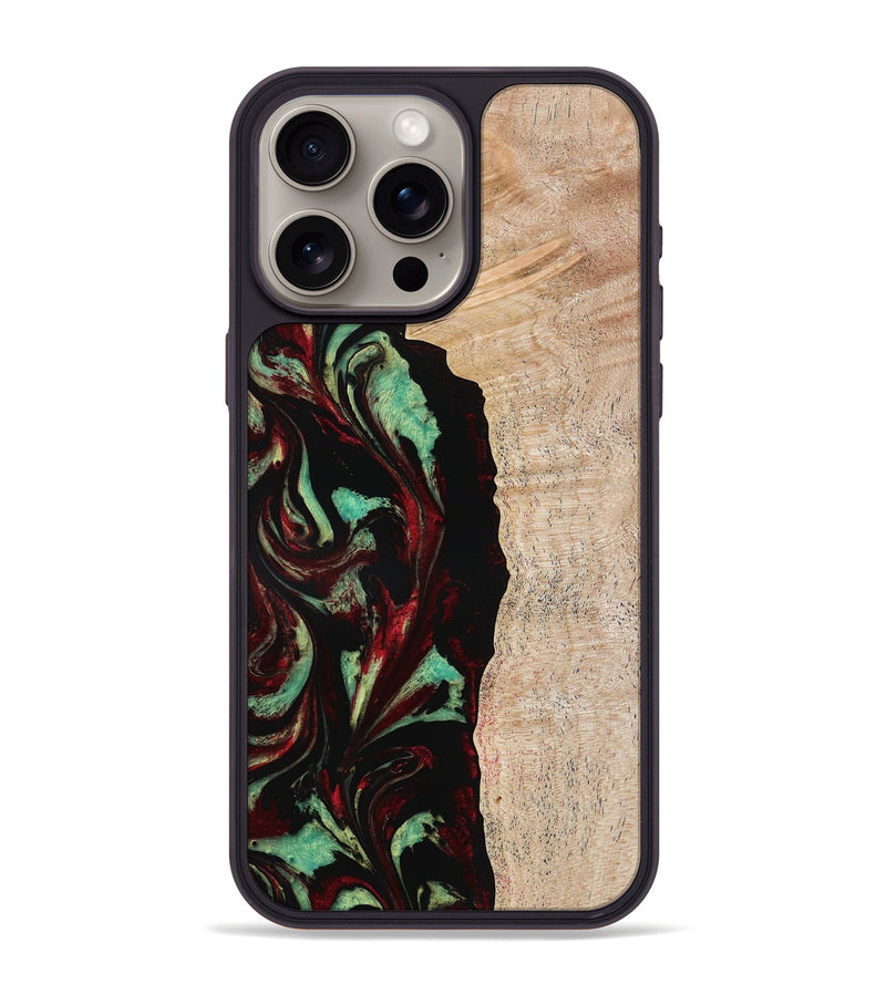 iPhone 15 Pro Max Wood Phone Case - Myla (Red, 776240)