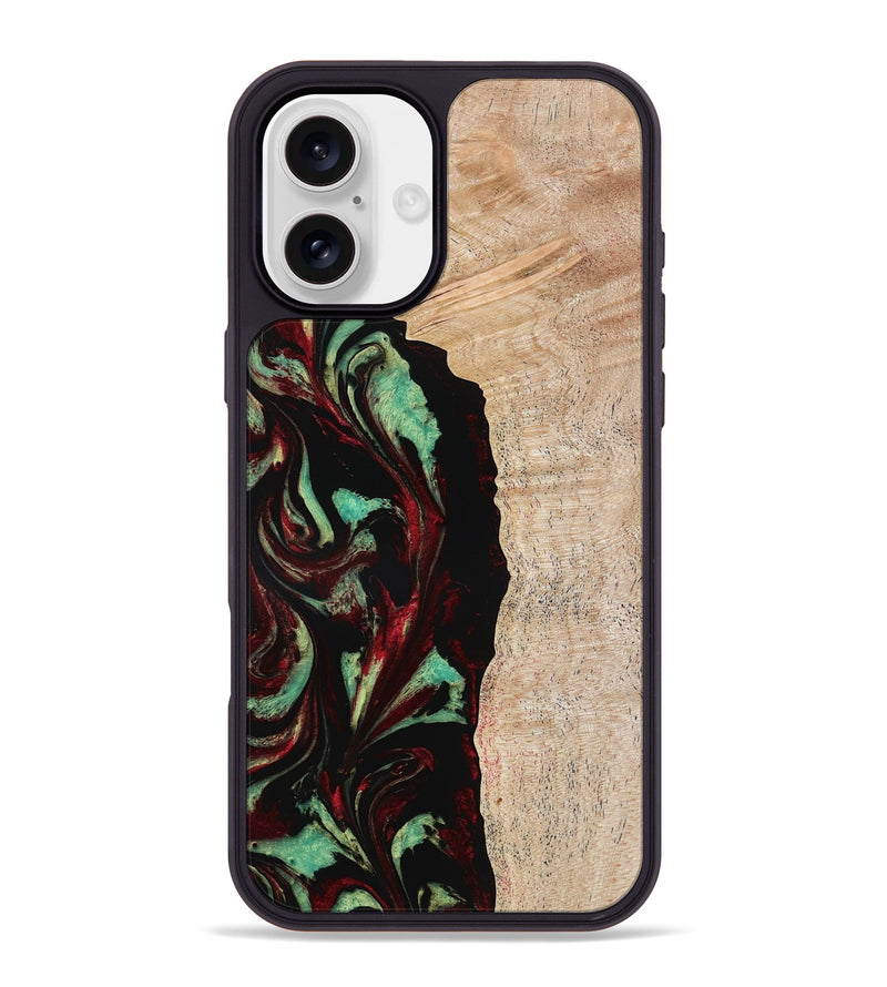 iPhone 16 Plus Wood Phone Case - Myla (Red, 776240)