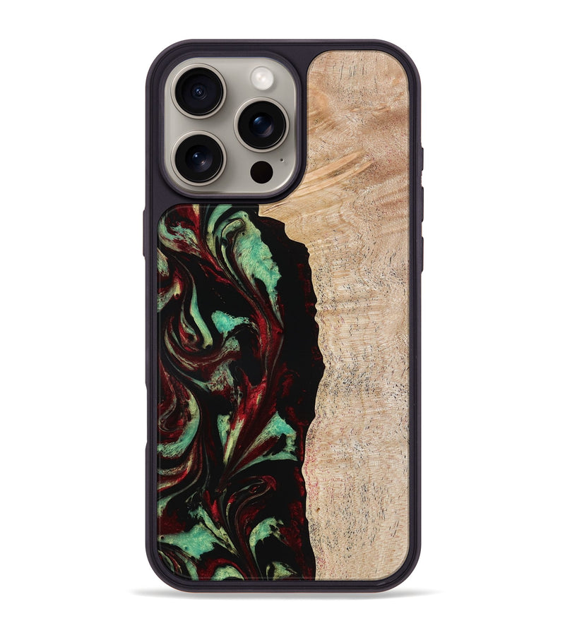 iPhone 16 Pro Max Wood Phone Case - Myla (Red, 776240)