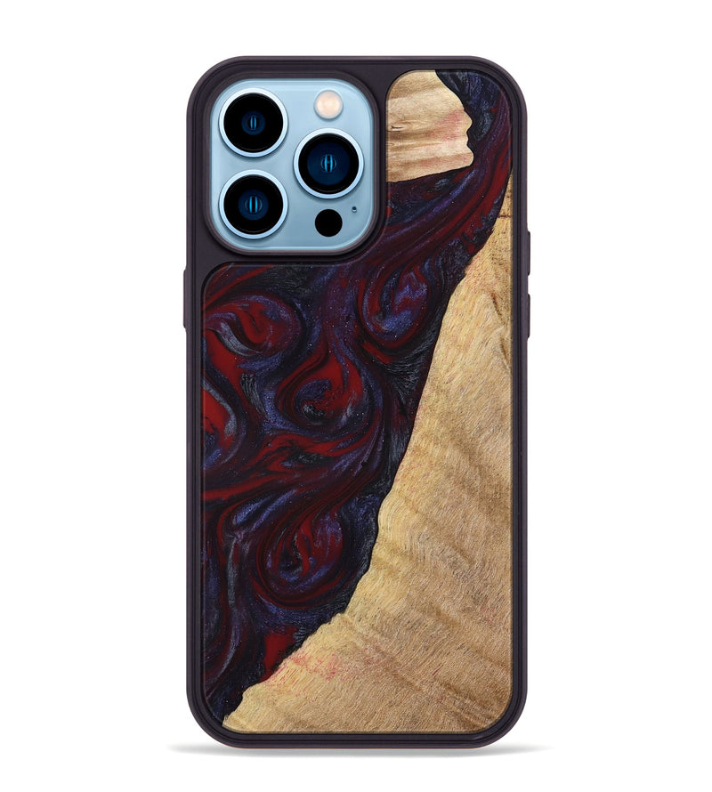 iPhone 14 Pro Max Wood Phone Case - Brandy (Red, 776241)
