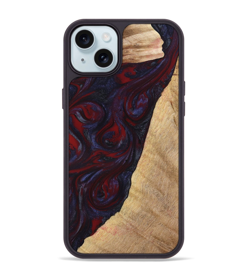 iPhone 15 Plus Wood Phone Case - Brandy (Red, 776241)