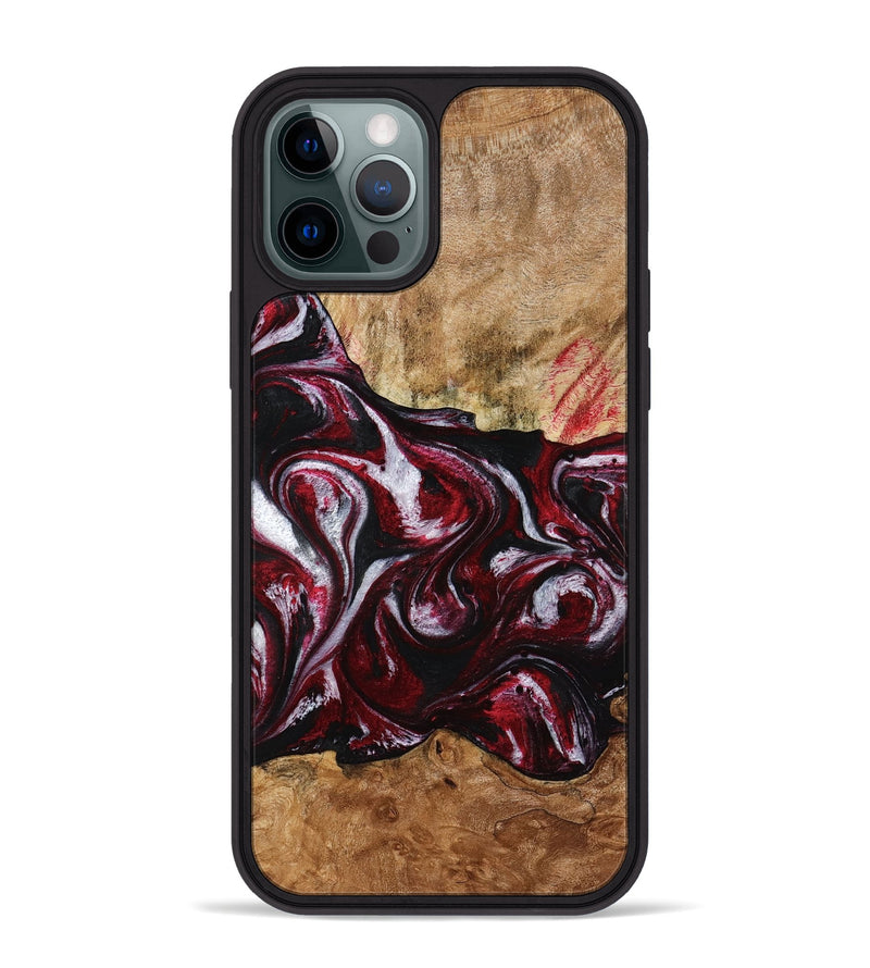 iPhone 12 Pro Max Wood Phone Case - Alva (Red, 776242)