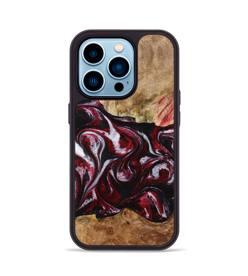 iPhone 14 Pro Wood Phone Case - Alva (Red, 776242)