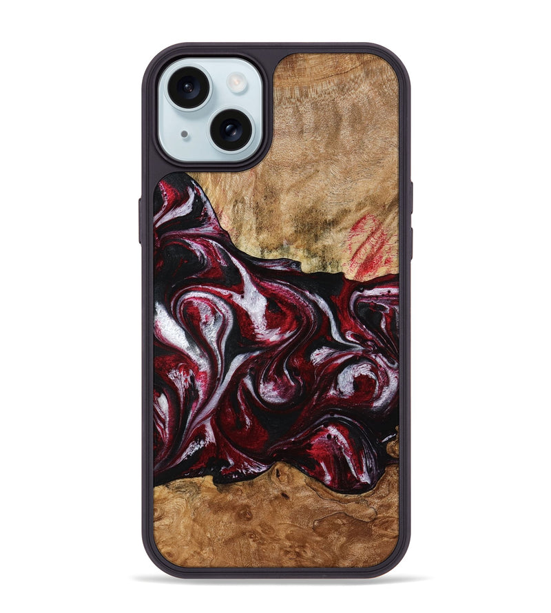 iPhone 15 Plus Wood Phone Case - Alva (Red, 776242)