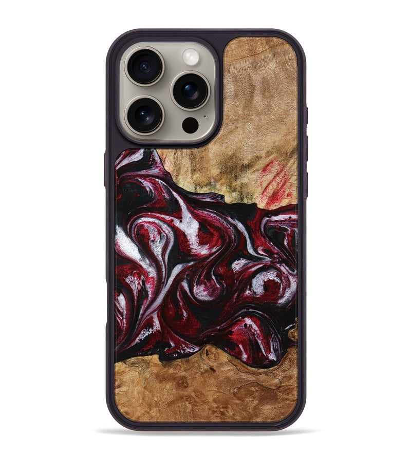 iPhone 16 Pro Max Wood Phone Case - Alva (Red, 776242)