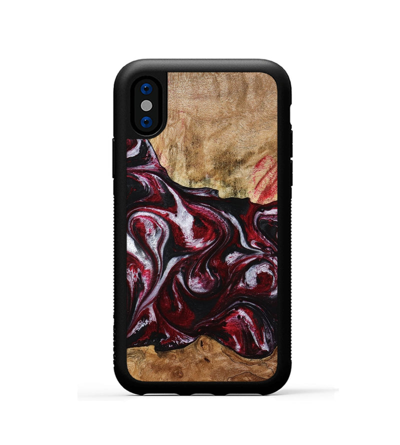 iPhone Xs Wood Phone Case - Alva (Red, 776242)