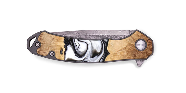 EDC Wood Pocket Knife - Rishi (Black & White, 776332)