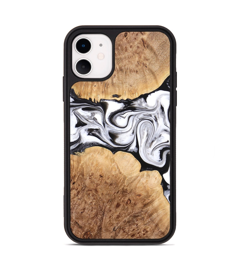 iPhone 11 Wood Phone Case - Rishi (Black & White, 776332)
