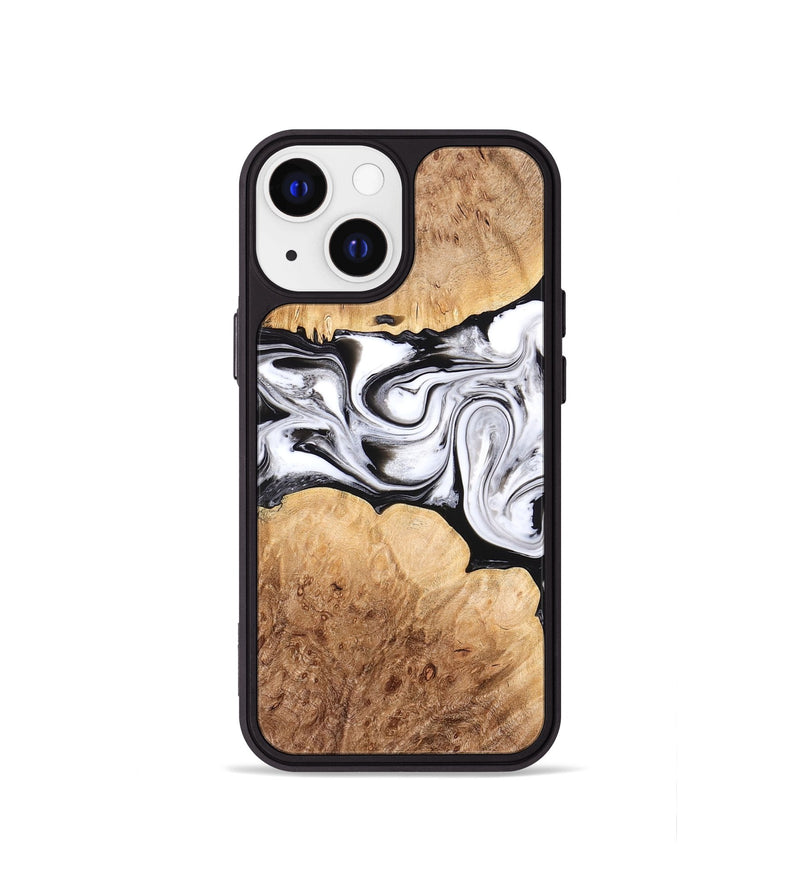 iPhone 13 mini Wood Phone Case - Rishi (Black & White, 776332)