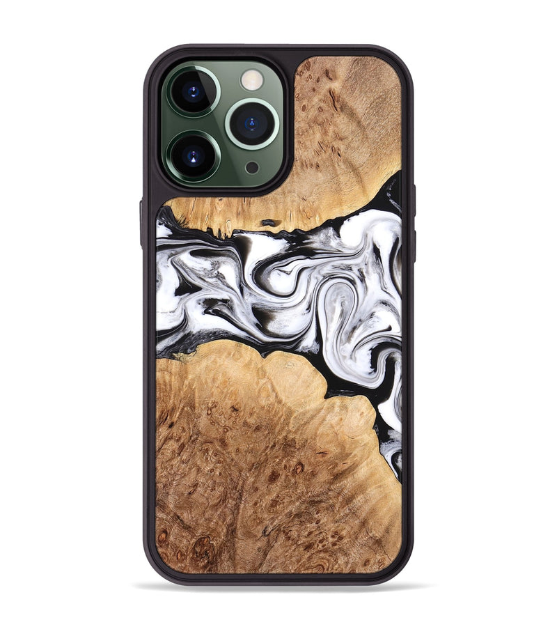 iPhone 13 Pro Max Wood Phone Case - Rishi (Black & White, 776332)