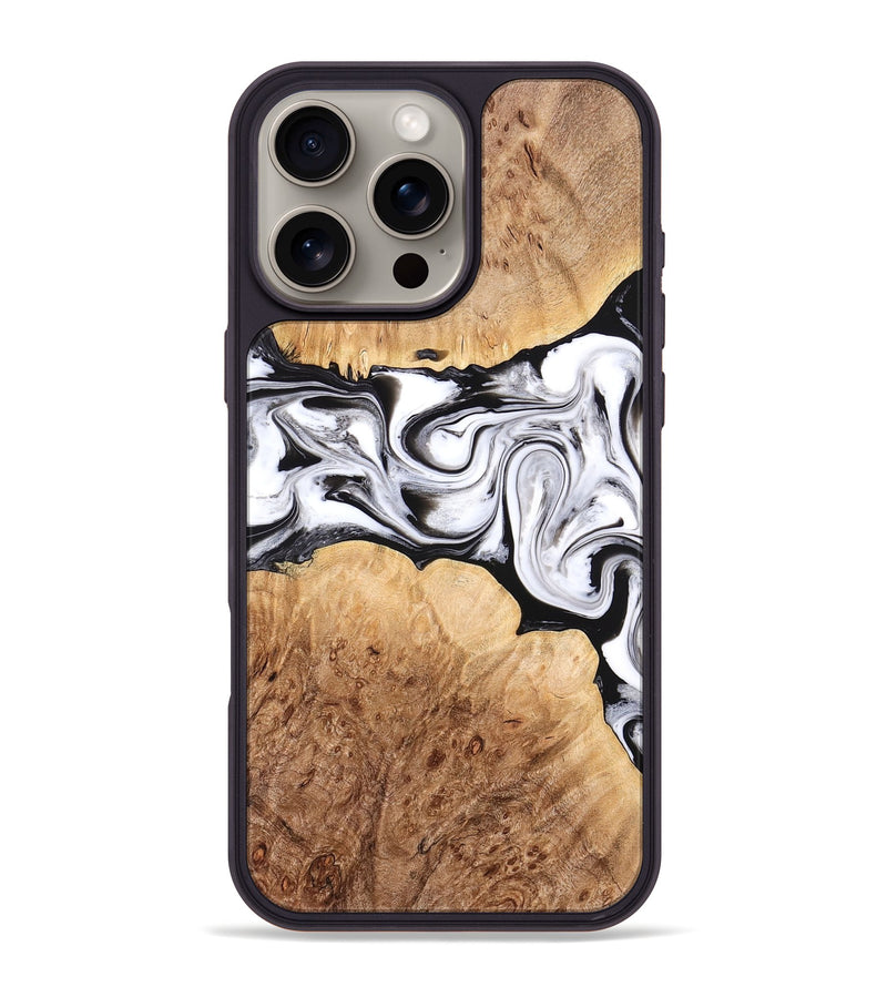 iPhone 16 Pro Max Wood Phone Case - Rishi (Black & White, 776332)