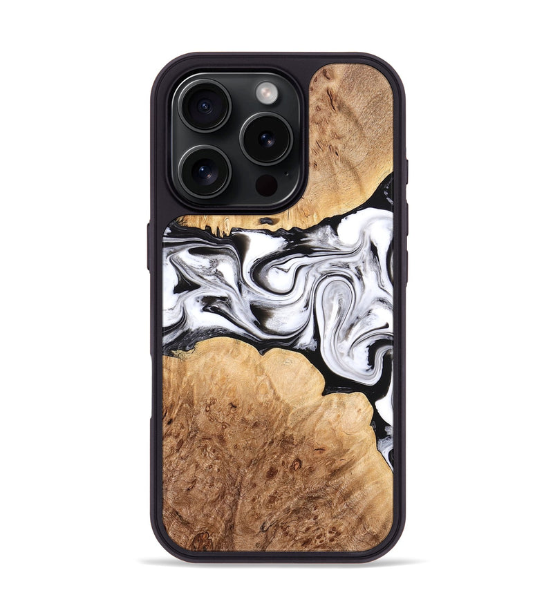 iPhone 16 Pro Wood Phone Case - Rishi (Black & White, 776332)