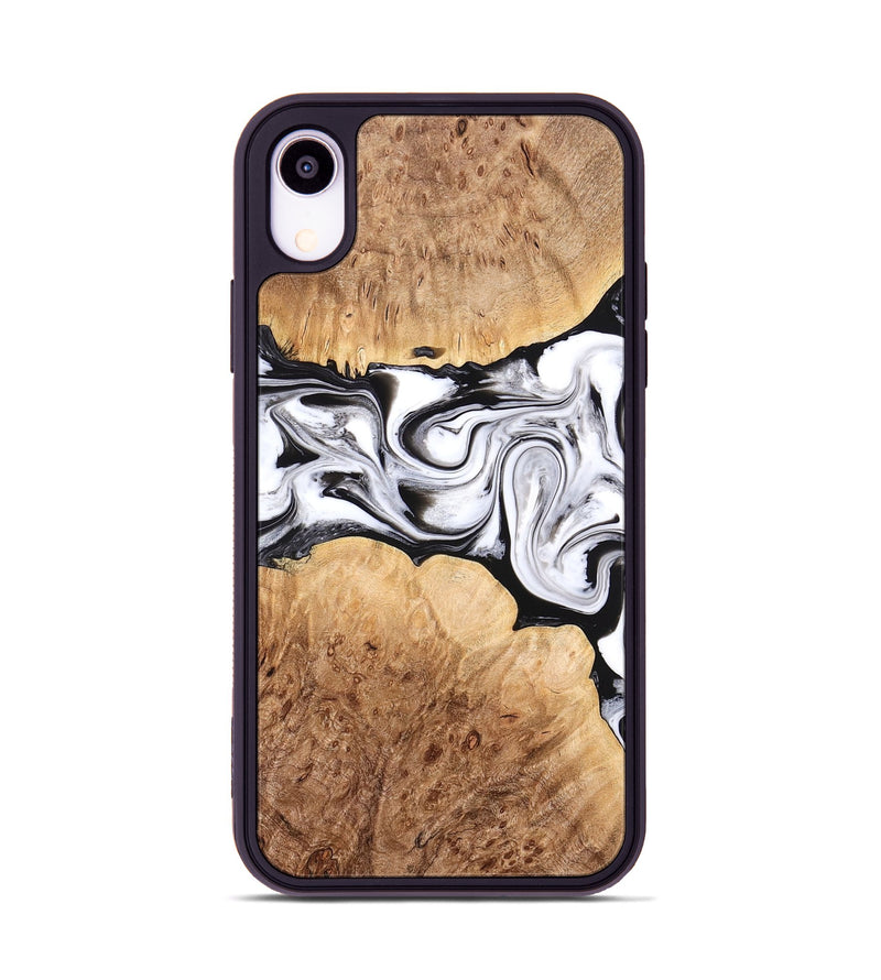 iPhone Xr Wood Phone Case - Rishi (Black & White, 776332)