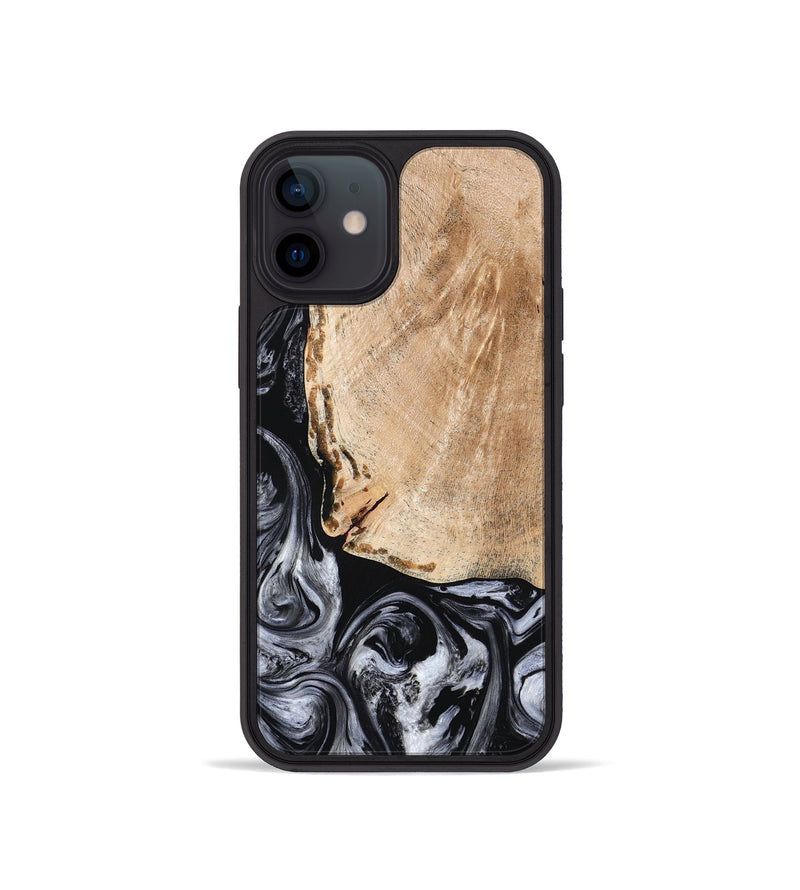 iPhone 12 mini Wood Phone Case - Lola (Black & White, 776333)