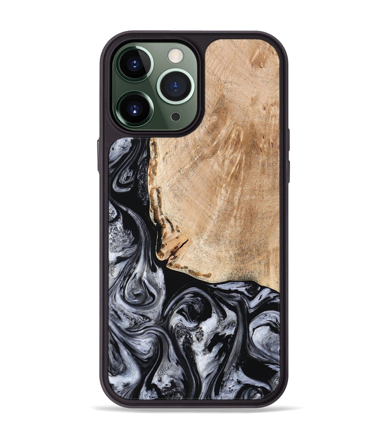 iPhone 13 Pro Max Wood Phone Case - Lola (Black & White, 776333)