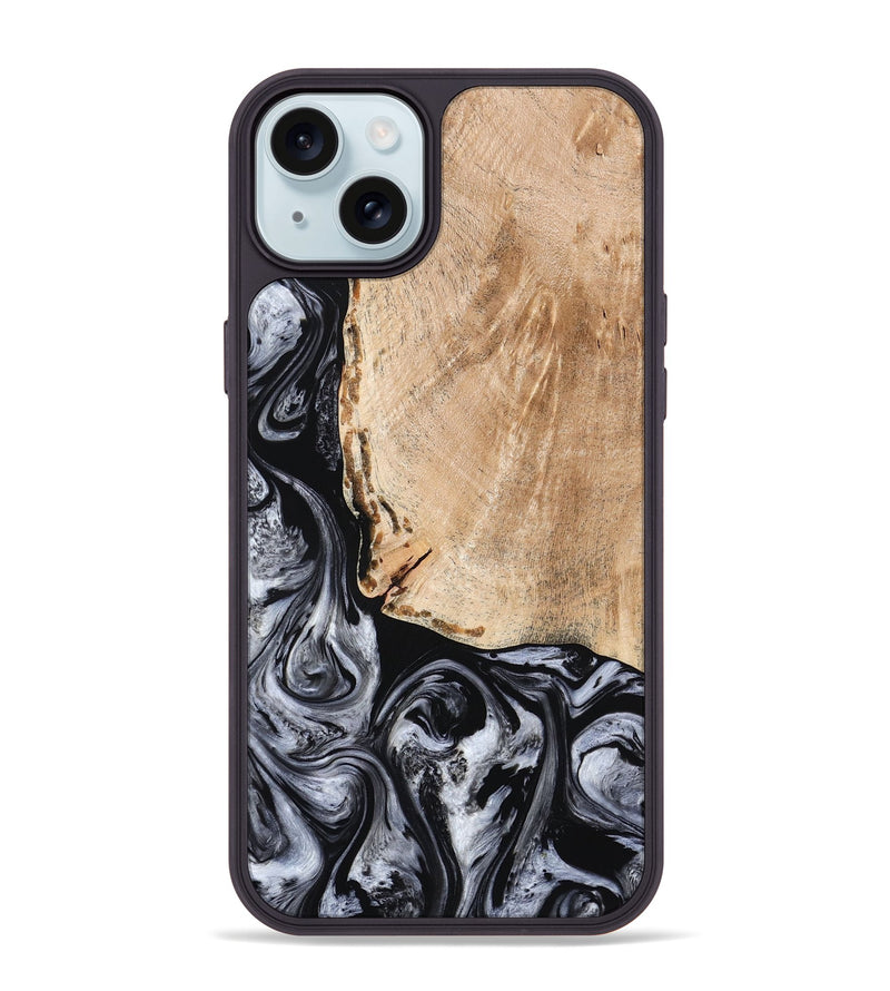 iPhone 15 Plus Wood Phone Case - Lola (Black & White, 776333)