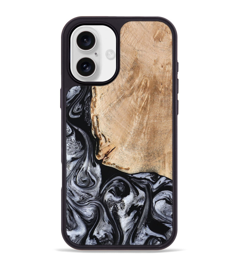 iPhone 16 Plus Wood Phone Case - Lola (Black & White, 776333)