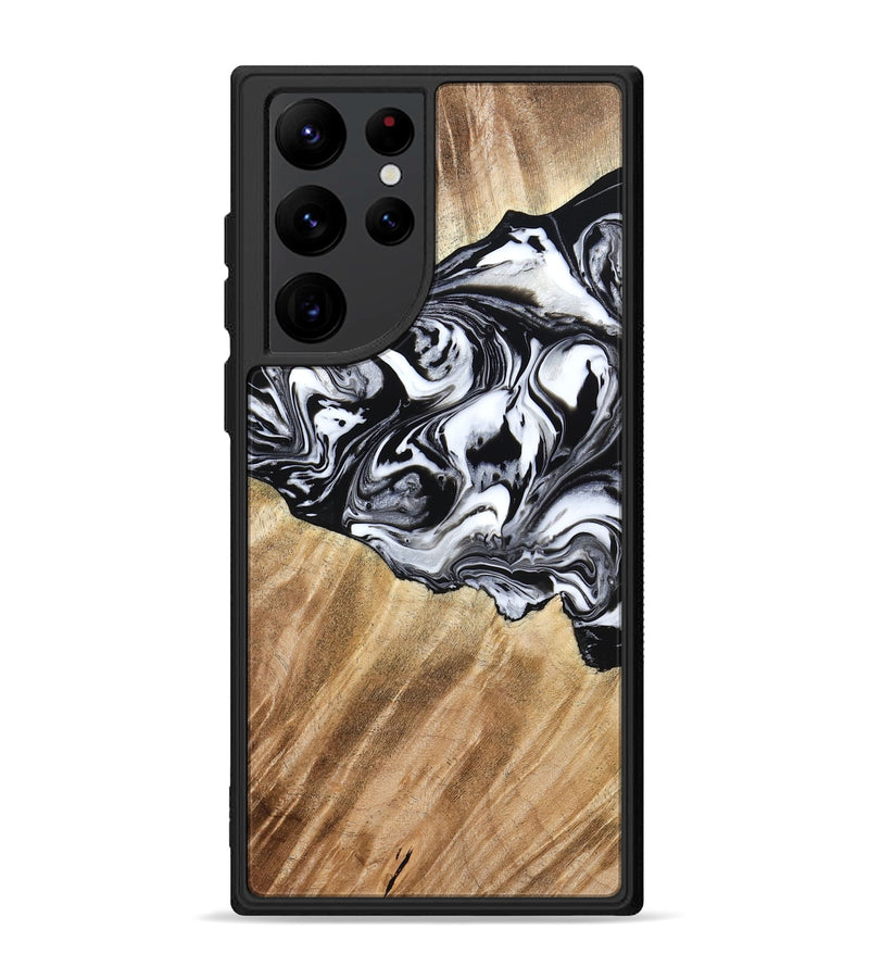 Galaxy S22 Ultra Wood Phone Case - Rashida (Black & White, 776335)