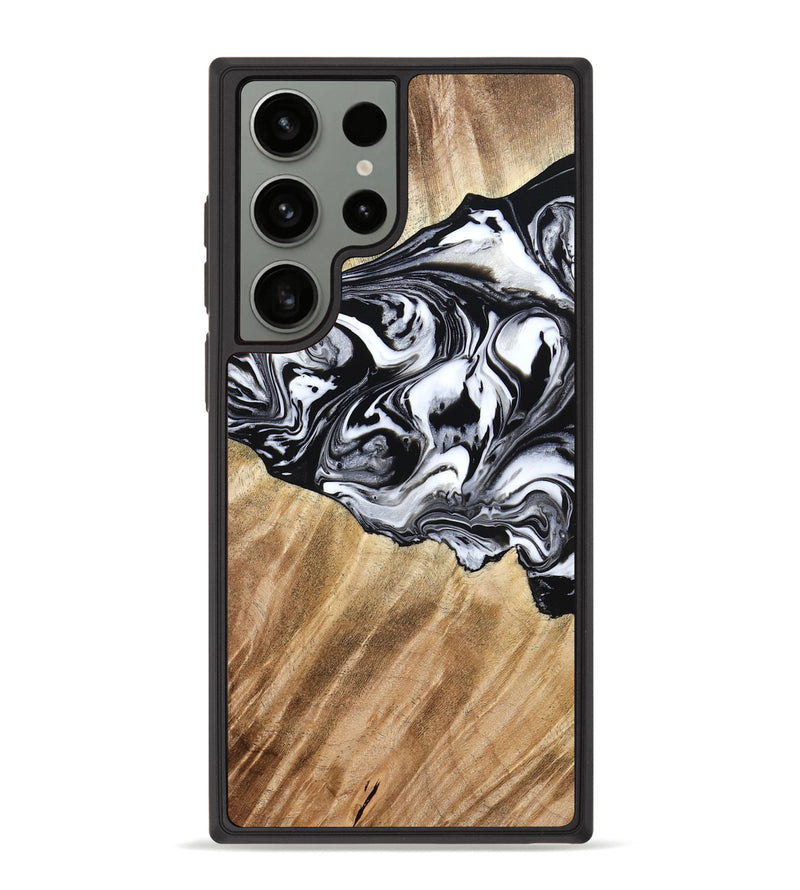 Galaxy S23 Ultra Wood Phone Case - Rashida (Black & White, 776335)