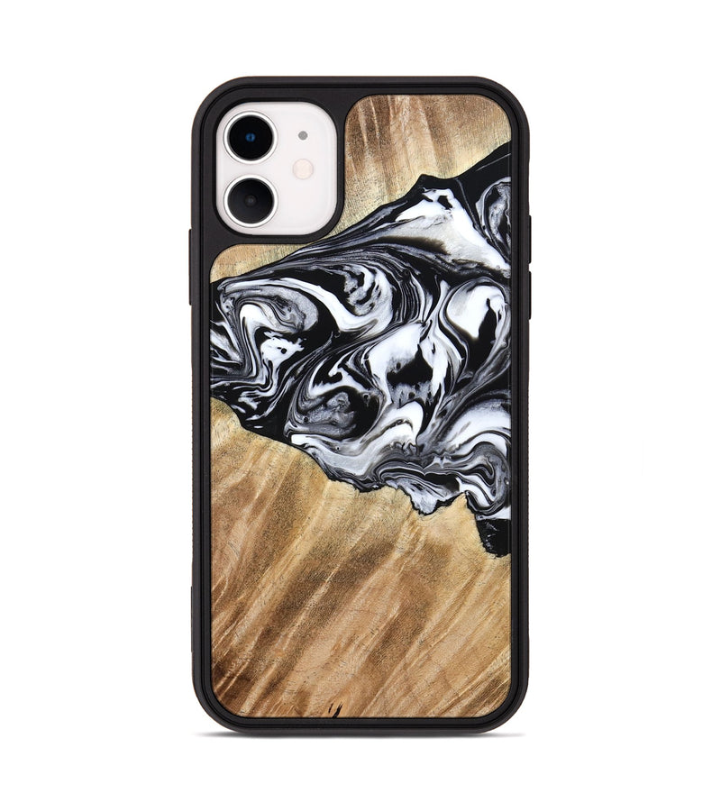 iPhone 11 Wood Phone Case - Rashida (Black & White, 776335)